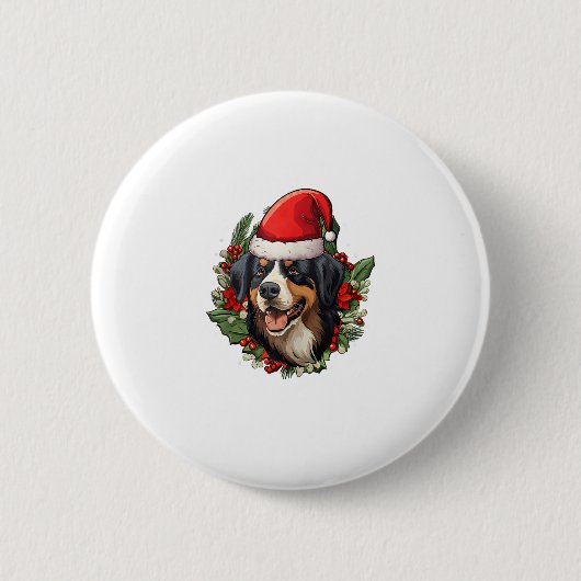 Funny Christmas Bernese Mountain Dog Button (Vorderseite)