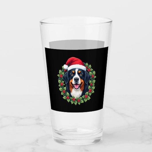 Funny Christmas Bernese Mountain Dog Tank Top Glas (Vorderseite)
