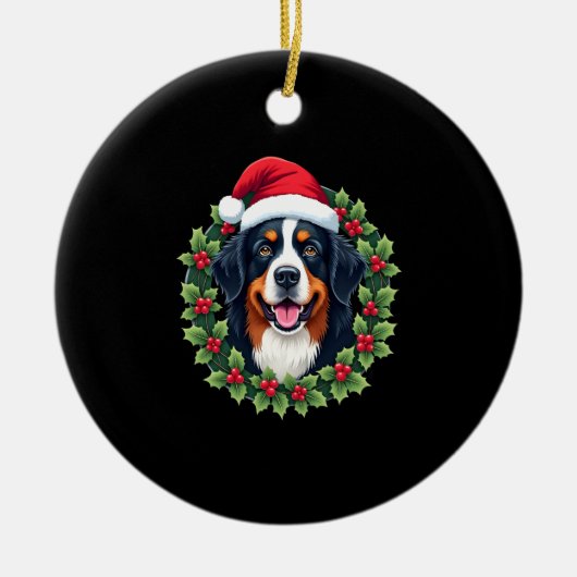 Funny Christmas Bernese Mountain Dog Tank Top Keramik Ornament (Vorne)