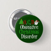 Funny Christmas besessen Button (Vorne & Hinten)