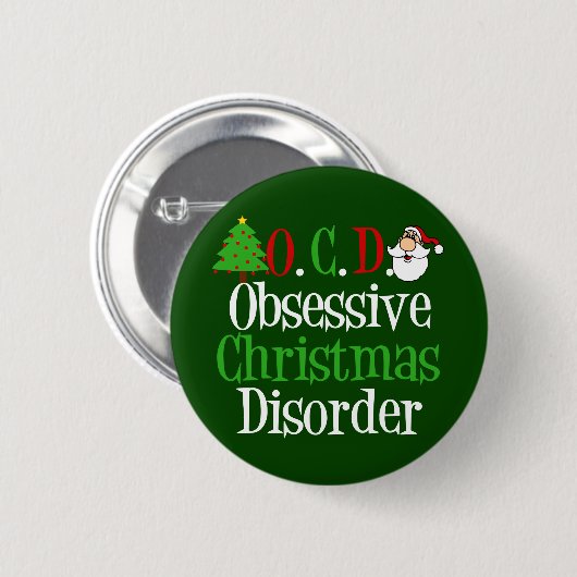Funny Christmas besessen Button (Vorne & Hinten)