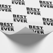 Funny Christmas Best Girlfriend Typografie Geschenkpapier (Ecke)