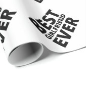 Funny Christmas Best Girlfriend Typografie Geschenkpapier (Rolleneckpunkt)