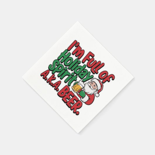 Funny Christmas Biertrinker Party Serviette (Ecke)