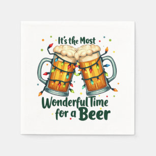 Funny Christmas Biertrinker Party Serviette