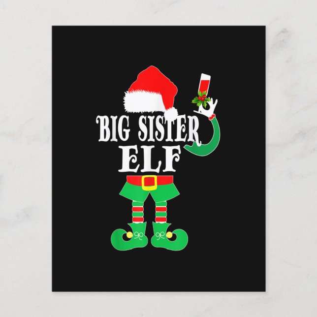 Funny Christmas Big Sister ELF Xmas Pajama Matchin (Vorderseite)