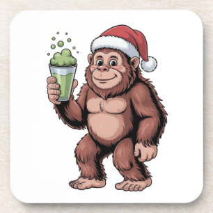 Funny Christmas Bigfoot Holding Matcha Getränkeuntersetzer