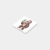 Funny Christmas Bigfoot Holding Matcha Post-it Klebezettel (angewinkelt)
