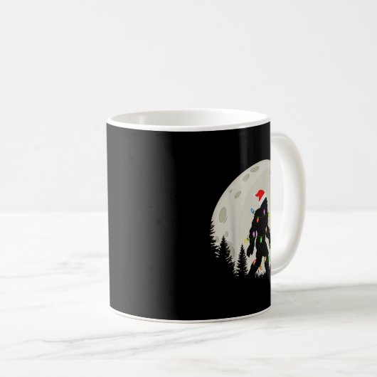 Funny Christmas Bigfoot Santa Hat Moon Sasquatch K Kaffeetasse (VorderseiteRechts)