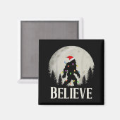 Funny Christmas Bigfoot Santa Hat Moon Sasquatch K Magnet (Vorderseite/Rückseite)