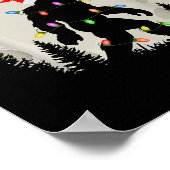 Funny Christmas Bigfoot Santa Hat Moon Sasquatch K Poster (Ecke)
