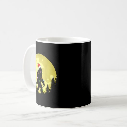 Funny Christmas Bigfoot Santa Hat Moon Sasquatch M Kaffeetasse (Vorderseite Links)