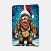 Funny Christmas Bigfoot Sasquatch Ornament Aus Metall (Vorderseite links)