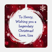 Funny Christmas Bigfoot Sasquatch Ornament Aus Metall (Rückseite)