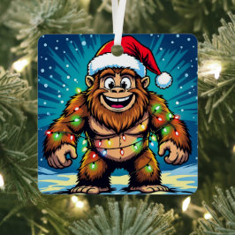 Funny Christmas Bigfoot Sasquatch Ornament Aus Metall