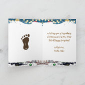 Funny Christmas Bigfoot Sasquatch Personalisiert Karte (Innenseite)