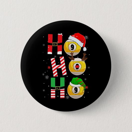 Funny Christmas Billiards Ho Ho Ho Xmas Matching P Button (Vorderseite)