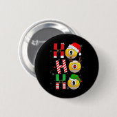 Funny Christmas Billiards Ho Ho Ho Xmas Matching P Button (Vorne & Hinten)