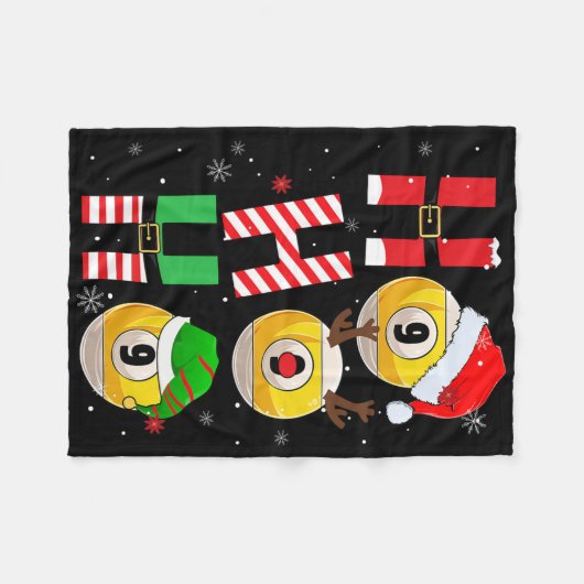 Funny Christmas Billiards Ho Ho Ho Xmas Matching P Fleecedecke (Vorderseite (Horizontal))