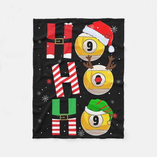 Funny Christmas Billiards Ho Ho Ho Xmas Matching P Fleecedecke (Vorderseite)