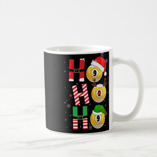 Funny Christmas Billiards Ho Ho Ho Xmas Matching P Kaffeetasse (Rechts)