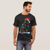 Funny Christmas Black Cat Design T-Shirt (Vorne ganz)