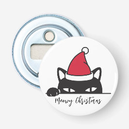 Funny Christmas Black Cat Flaschenöffner