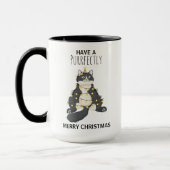 Funny Christmas Black Cat Simple Winter Humor Tasse (Links)