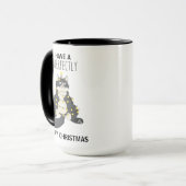 Funny Christmas Black Cat Simple Winter Humor Tasse (Vorderseite Links)