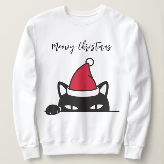 Funny Christmas Black Cat Sweatshirt (Design vorne)