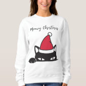 Funny Christmas Black Cat Sweatshirt (Vorderseite)