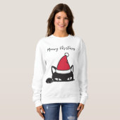 Funny Christmas Black Cat Sweatshirt (Vorne ganz)