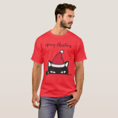 Funny Christmas Black Cat T-Shirt (Vorne ganz)