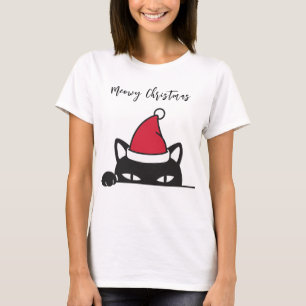 Funny Christmas Black Cat T-Shirt