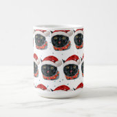 Funny Christmas Black Cat Watercolor Kaffeetasse (Mittel)