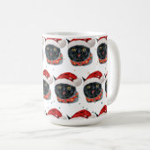 Funny Christmas Black Cat Watercolor Kaffeetasse (VorderseiteRechts)