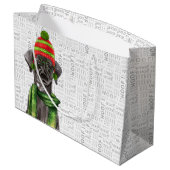 Funny Christmas Black Labrador Dog Große Geschenktüte (Rückseite Schrägansicht)