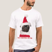 Funny Christmas Black Mops Pugly Sweater T-Shirt (Vorderseite)