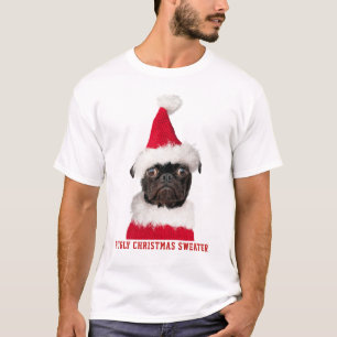 Funny Christmas Black Mops Pugly Sweater T-Shirt