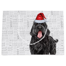 Funny Christmas Black Russian Terrier Woof Große Geschenktüte