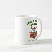 Funny Christmas Book Lover Just a Merry Goose Kaffeetasse (VorderseiteRechts)