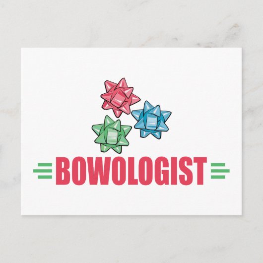 Funny Christmas Bow Lover Feiertagspostkarte (Vorderseite)
