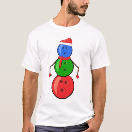 Funny Christmas Bowling Balls Snowman T-Shirt