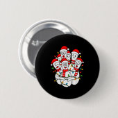 Funny Christmas Bowling Santa Bowling Ns Team Men Button (Vorne & Hinten)