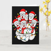 Funny Christmas Bowling Santa Bowling Ns Team Men Karte (Gelbe Blume)
