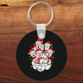 Funny Christmas Bowling Santa Bowling Ns Team Men Schlüsselanhänger (Vorderseite)