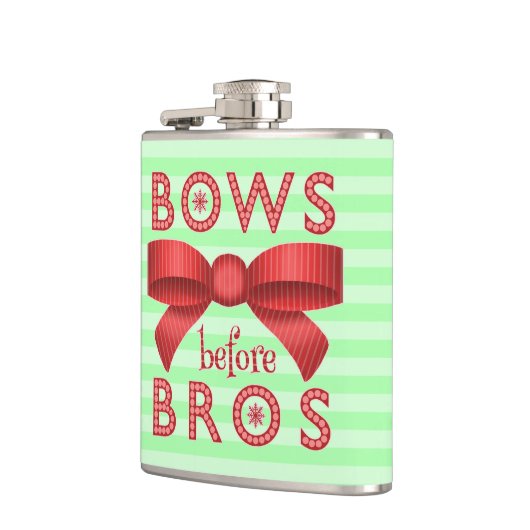 Funny Christmas Bows Before Bros Niedlich Flachmann (Links)