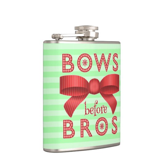 Funny Christmas Bows Before Bros Niedlich Flachmann (Rechts)