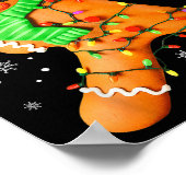 Funny Christmas Boys Kids Dabbing Gingerbread Xmas Poster (Ecke)