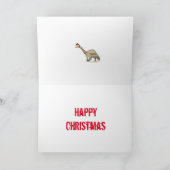 Funny Christmas Brontosaurus Santa Dinosaur Slogan Karte (Innenseite)